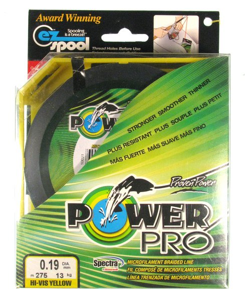 Плетёный шнур Power Pro 275м Hi-Vis Yellow 0,19мм