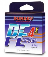Плетёный шнур Dunaev Braid PEx4 150 м 0,12 мм