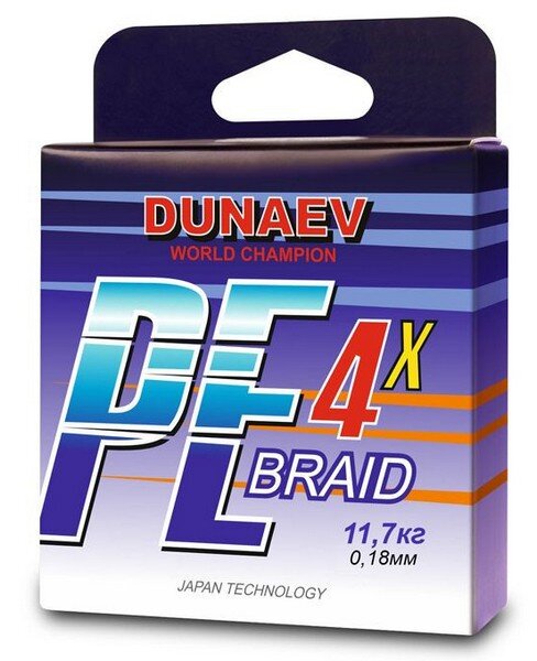 Плетёный шнур Dunaev Braid PEx4 0,18 мм 150 м