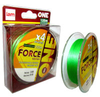 Плетёный шнур IAM Number One Force X4 (bright-green) 0,14 мм 135 м