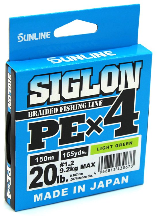 Плетёный шнур Sunline Siglon PEx4 150 м #1,2/20Lb (Light Green)