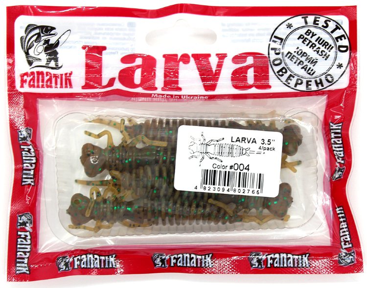 Силиконовая приманка Fanatik Larva 3.5" 4 шт. цвет 004