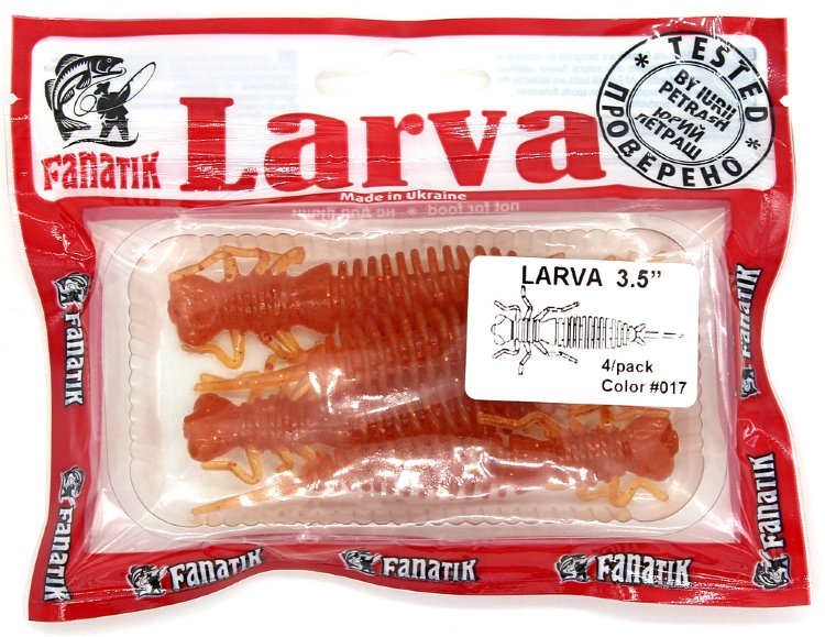 Силиконовая приманка Fanatik Larva 3.5" 4 шт. цвет 017