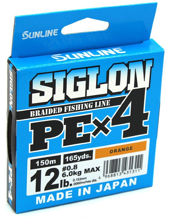Плетёный шнур Sunline Siglon PEx4 #0,8/12Lb Orange 150 м