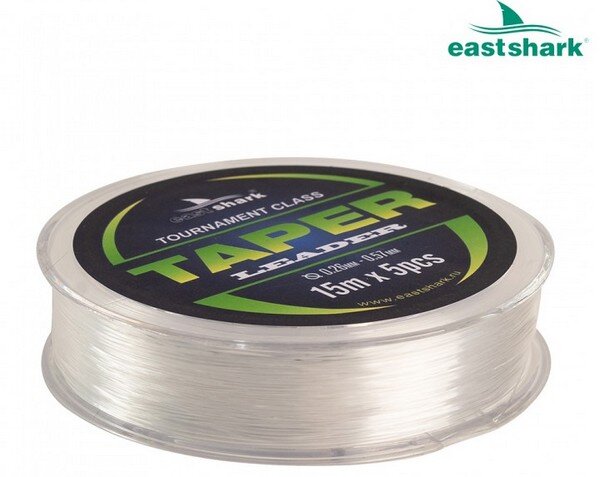 TAPER LEADER Шок-лидер EastShark 0,57 mm-0.26 mm 15m  (5 шт)