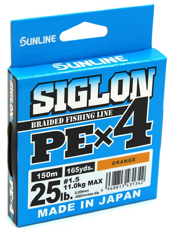 Плетёный шнур Sunline Siglon PEx4 150 м #1,5/25Lb (Orange)