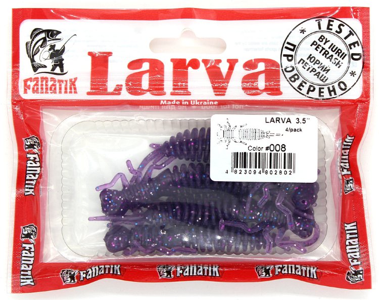 Силиконовая приманка Fanatik Larva 3.5" ( 4 шт.) цвет 008
