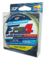 Плетёный шнур Flagman PE Hybrid F4 Fluo Yellow 0,10 мм 4,6 кг 135 м 
