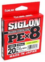 Плетёный шнур Sunline Siglon PEx8 150м #1,2/20Lb (Light Green)