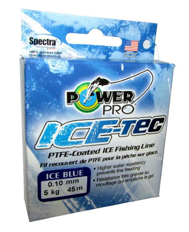 Плетёный шнур Power Pro Ice-Tec синий 45м 0,10мм/5кг