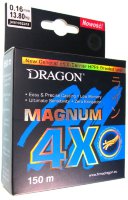 Плетёный шнур Dragon Magnum 4X 0,16мм 150м светло-серый