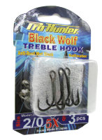 Кованые 5Х утолщенные Морские тройные крючки Pro-Hunter Black Wolf. Япония. (#2/0, 176 lbs (80 кг), 3 шт), арт. Р501202006