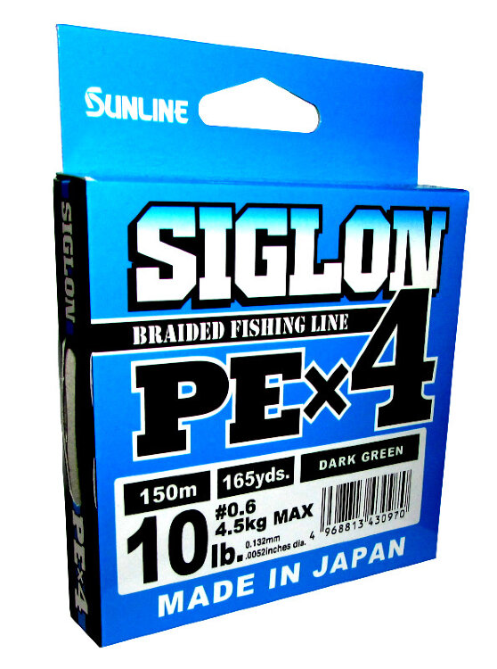 Плетёный шнур Sunline Siglon PEx4 #0.6/10Lb Dark Green 150 м 