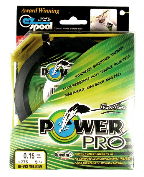 Плетёный шнур Power Pro 275м Hi-Vis Yellow 0,15мм