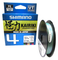 Леска плетёная Shimano Kairiki 4 PE 150м. мультиколор (11,6 кг) 0,19 мм.