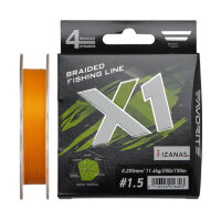 Плетёный шнур Favorite Х1 РЕ 4х (orange) #0.6/0,128 мм 150 м