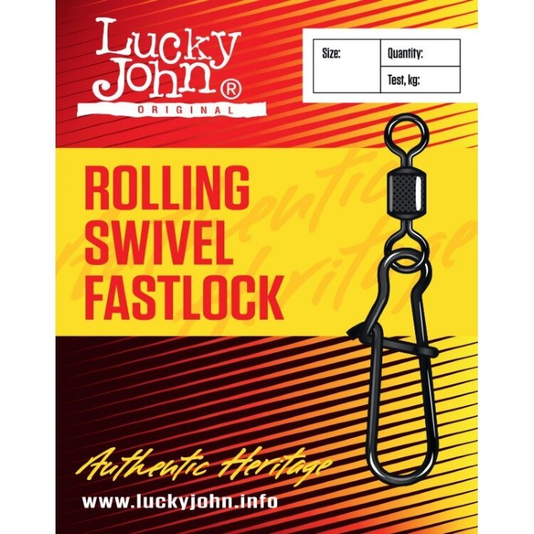 Вертлюжок-застежка Lucky John ROLLING SWIVEL FAST LOCK 010 5025-010