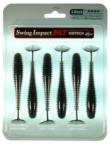 Силиконовая приманка Keitech Swing Impact Fat 3,8" цвет 431 Silver Shiner 6 шт.