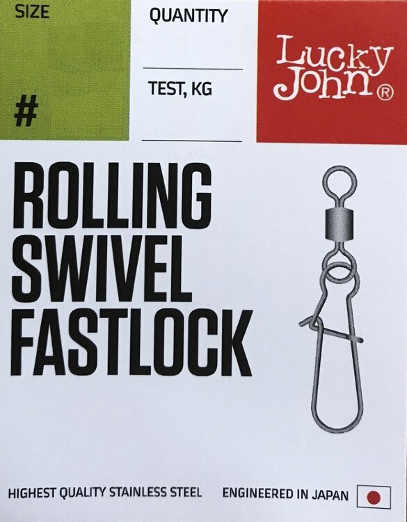 Вертлюжок-застежка Lucky John Rolling Swivel Fastlock 014 5025-014