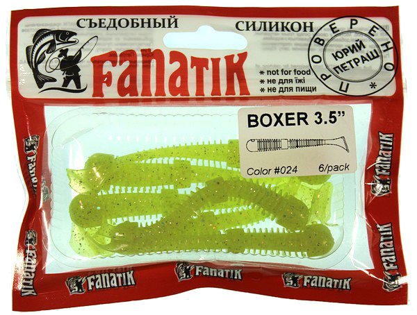 Силиконовая приманка Fanatik Boxer 3,5" 6 шт. цвет 024