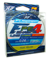 Плетёный шнур Flagman PE Hybrid F4 Fluo Yellow 0,06 мм 2,7 кг 135 м