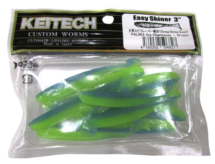 Силиконовая приманка Keitech Easy Shiner 3" цвет PAL#03 Ice Chartreuse (10шт)