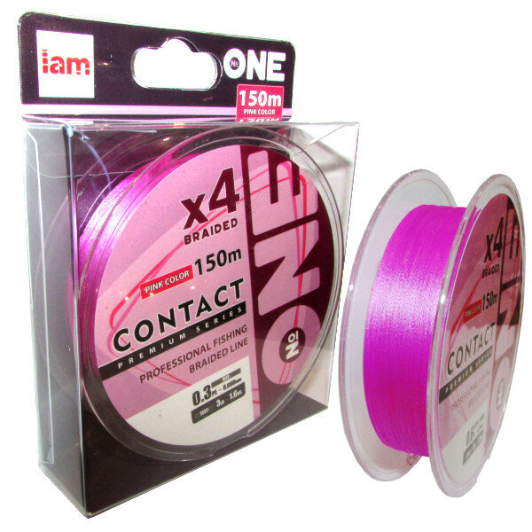 Плетёный шнур IAM Number One Contact X4 (pink) 0.3PE 150 м