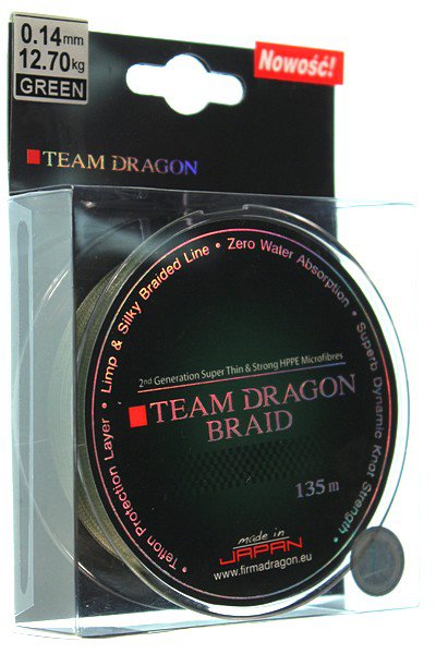 Плетёный шнур Team Dragon Braid 0,14мм 135м серо-зелёный