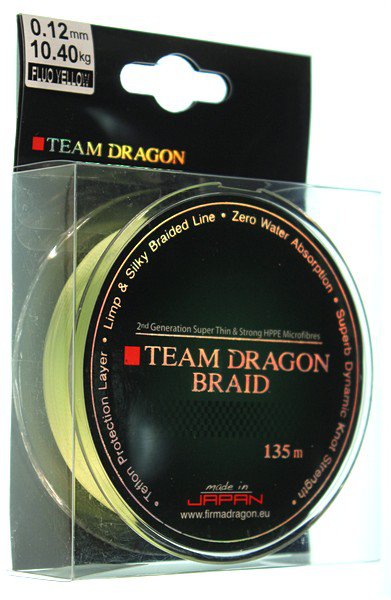 Плетёный шнур Team Dragon Braid 0,12мм 135м флюо-жёлтый