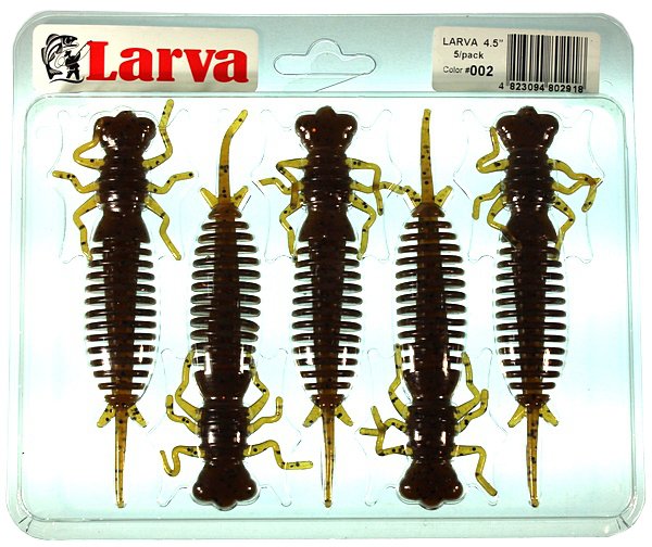 Силиконовая приманка Fanatik Larva 4.5" (5 шт.) цвет 002
