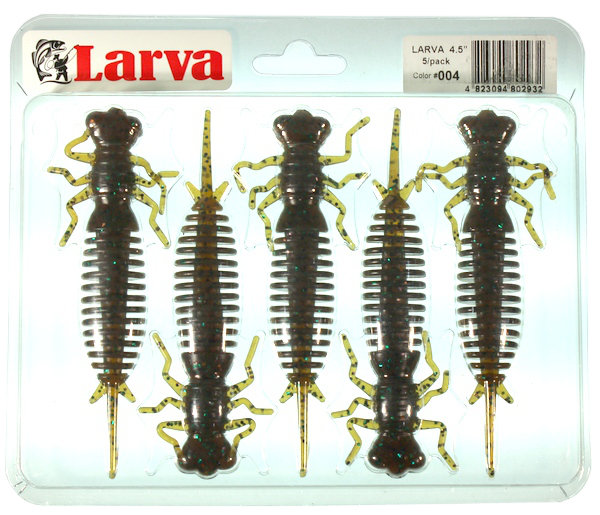 Силиконовая приманка Fanatik Larva 4.5" 5 шт. цвет 004