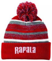 Шапка Rapala с помпоном цв. красный с белым лого