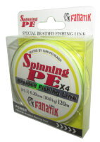 Шнур Fanatik Spinnning PEx4 120м (#1.5) 0,20мм Yellow