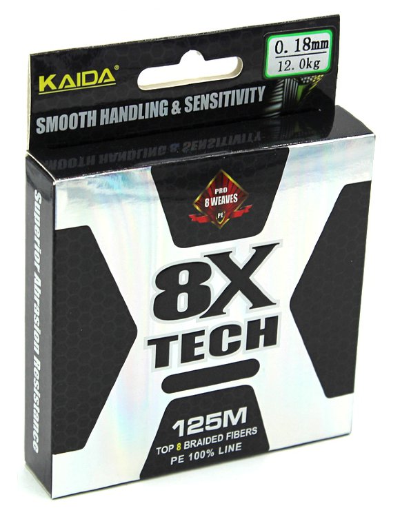 Шнур плетёный Kaida 8x Tech 0,18мм