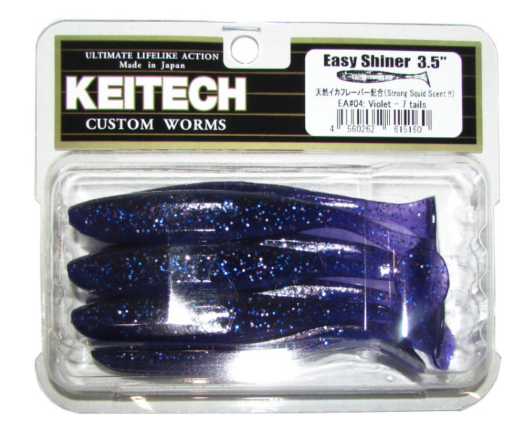 Силиконовая приманка Keitech Easy Shiner 3,5" цвет EA#04 Violet 7 шт.