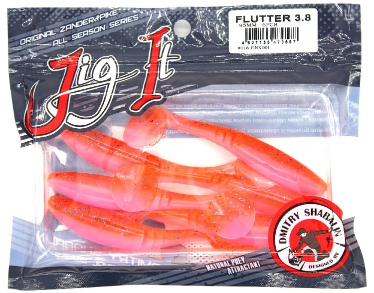 Силиконовая приманка Jig It Flutter 3.8" 9,5 см 5,7 г 6 шт. цвет 018 Squid