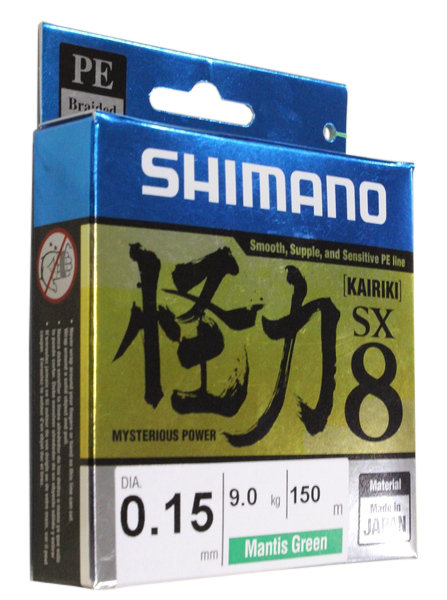 Shimano Kairiki PE 150м. зелёная (9,0 кг) 0,15 мм.