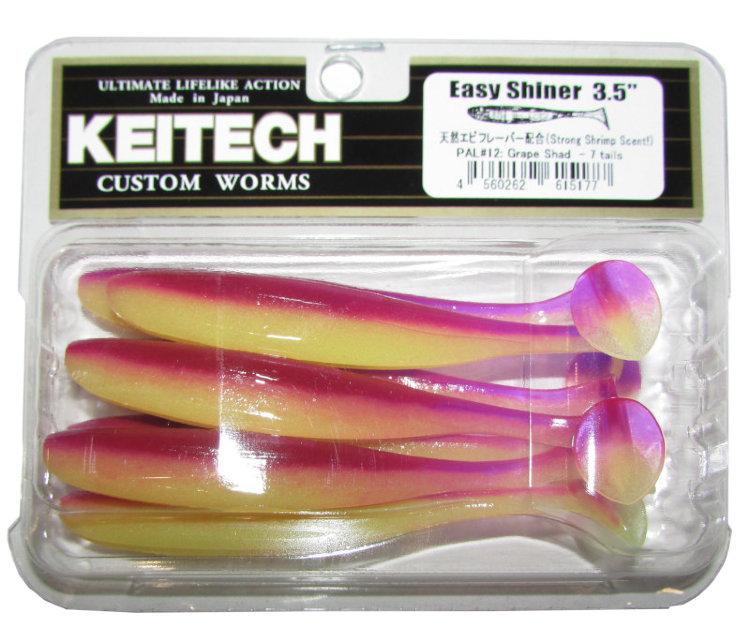 Силиконовые приманки Keitech Easy Shiner 3,5" цвет PAL#12 Grape Shad 7 шт.