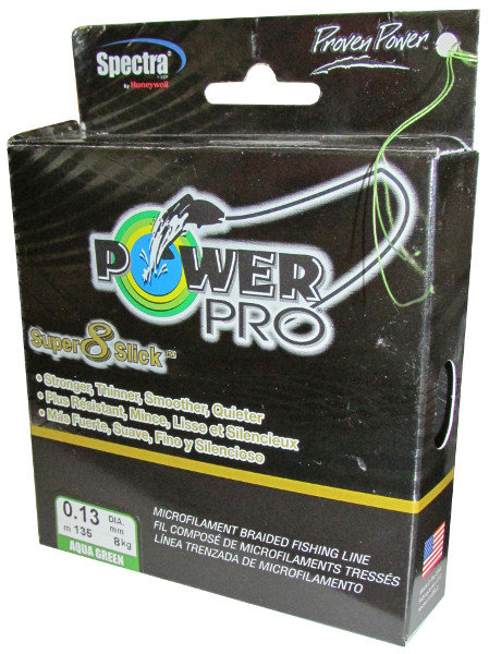 Плетёный шнур Power Pro Super & Slick Aqua Green 135м 0,13мм 