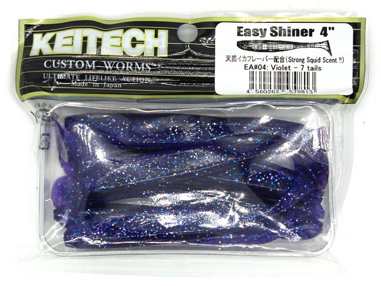 Силиконовая приманка Keitech Easy Shiner 4" цвет EA#04 Violet 7 шт.
