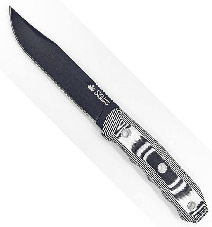 Нож Enzo D2 BT (чёрный, G10, ножны кайдекс)
