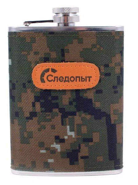 Фляжка "СЛЕДОПЫТ", в оплетке из oxford camo pixel, 240 мл(PF-BD-F21)