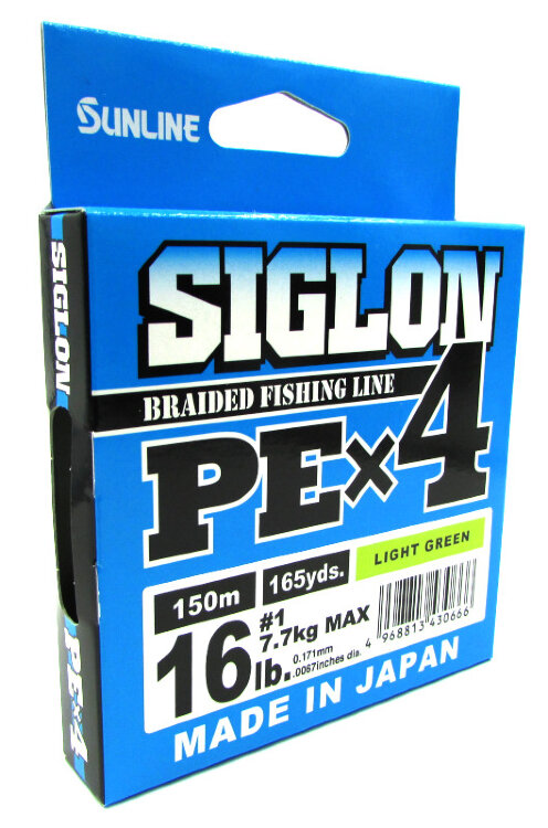 Плетёный шнур Sunline Siglon PEx4 150 м #1/16Lb (Light Green)
