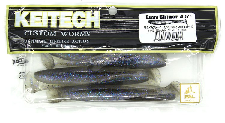 Силиконовая приманка Keitech Easy Shiner 4,5" цвет #440 Electric Shad 6 шт.