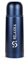 Термос Relaxika 101 (0,35 литра), темно-синий (стикерпак 