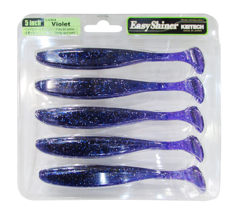 Силиконовая приманка Keitech Easy Shiner 5" цвет EA#04 Violet 5 шт.