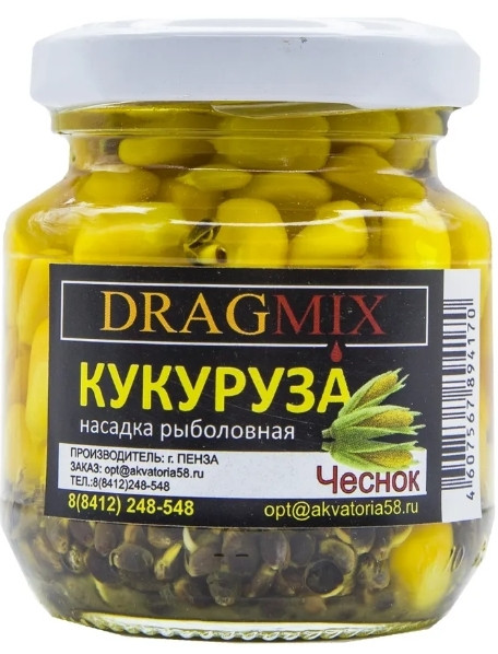 Кукуруза консервированная "DragMix" 105 г (Чеснок)