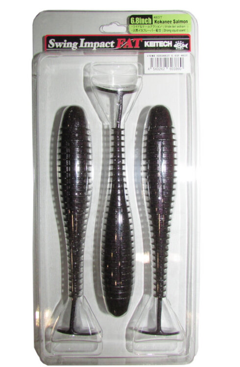 Силиконовая приманка Keitech Swing Impact Fat 6.8" цвет 483 Kokanee Salmon 3 шт.