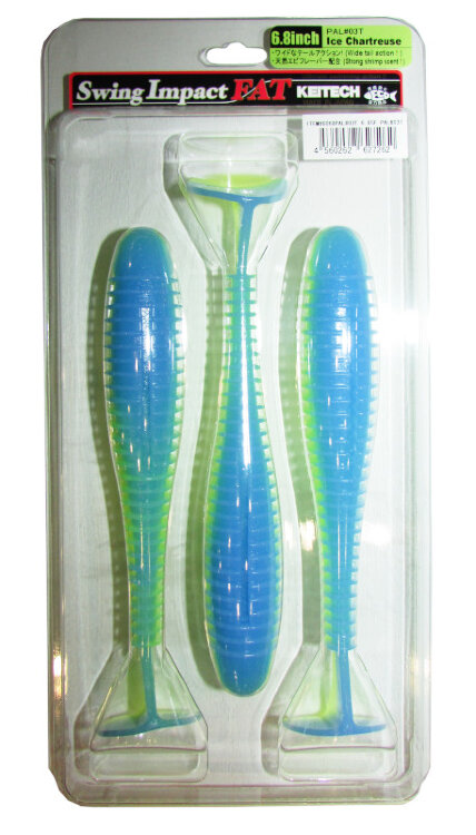 Силиконовая приманка Keitech Swing Impact Fat 6.8" цвет PAL#03 Ice Chartreuse 3 шт.