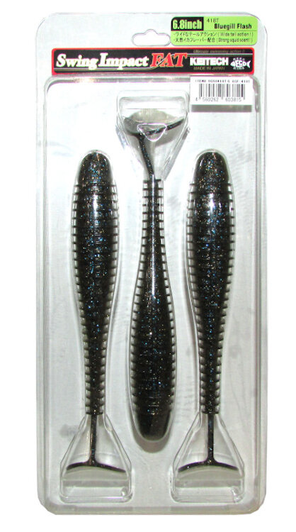 Силиконовая приманка Keitech Swing Impact Fat 6.8" цвет #418 Bluegill Flash